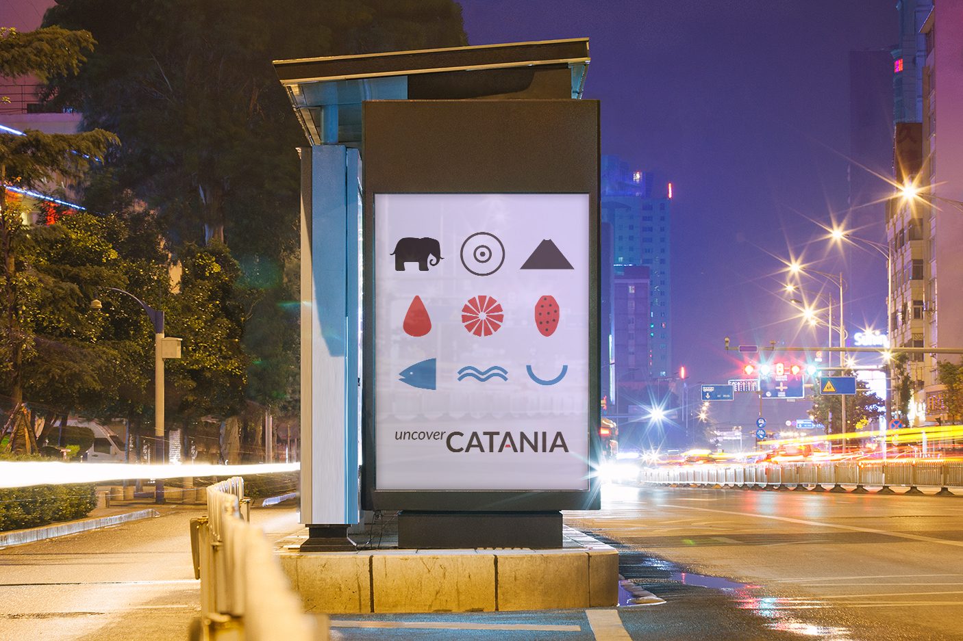 uncover Catania busstop poster